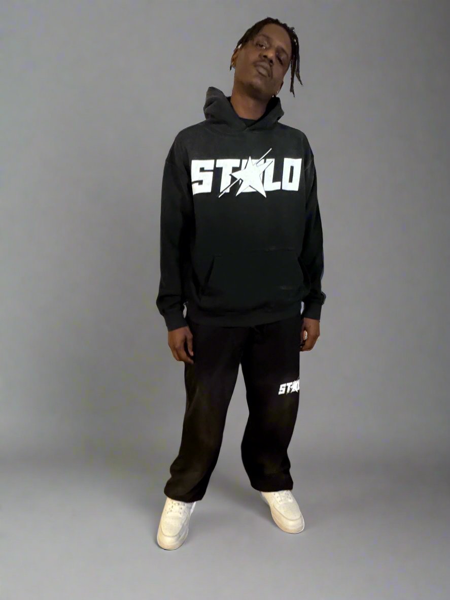 Stolo Clothing Co Starchild Heavyweight Pure Cotton Monkey Washed Hoodie [ PINK, BLUE & BLACK]