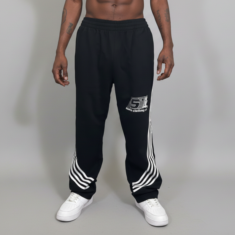 Stolo Clothing Co Bag Chasers Curved Leg Striped Sweatpants