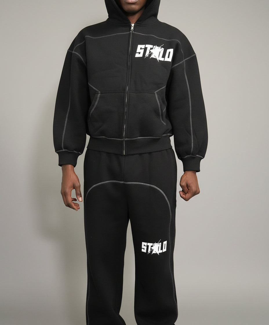 Stolo Clothing Co STARCHILD Stitched Boxy Fleece Zip Hoodie