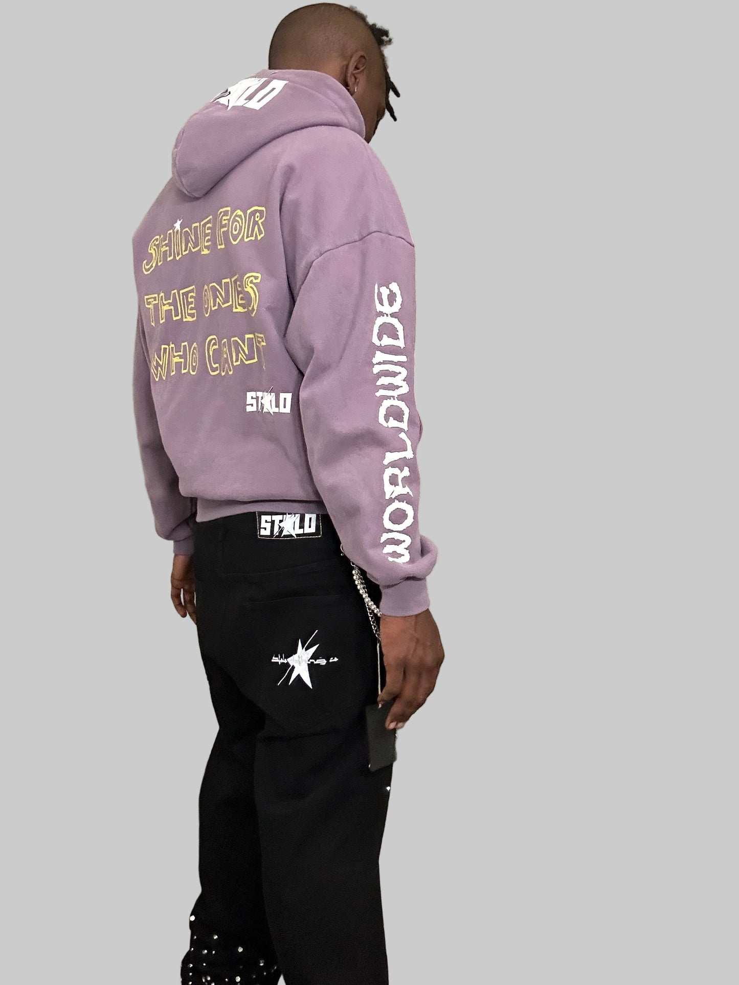 Limited Edition Stolo Clothing Co Still Shining x World Wide Cropped Double-Zip Up Hoodie