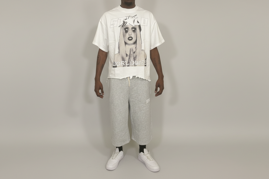 Stolo Clothing Co PREYING NUN Vintage Wash Boxy Distressed Hem Tee