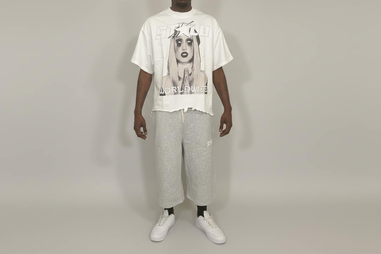 Stolo Clothing Co PREYING NUN Vintage Wash Boxy Distressed Hem Tee