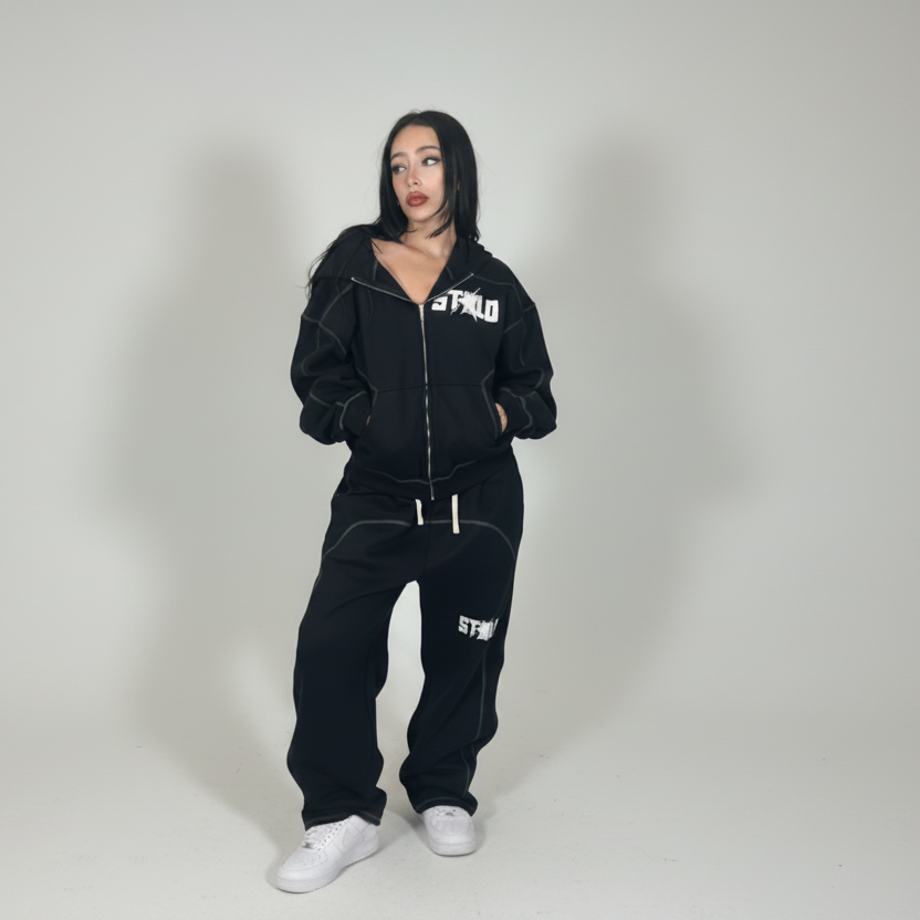 Stolo Clothing Co STARCHILD Stitched Boxy Fleece Zip Hoodie