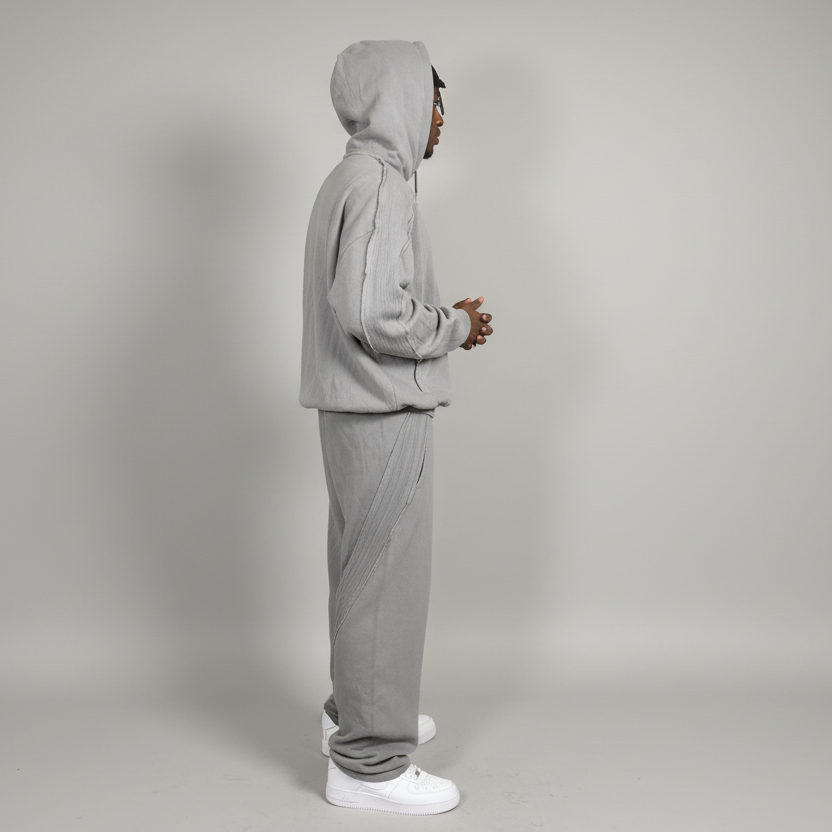 Stolo Clothing Co PROJECT 08 Snow Washed Tape Raw Edge Sweatpants