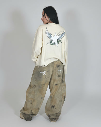 Stolo Clothing Co Birdies Waffle Cropped Long Sleeve Tee