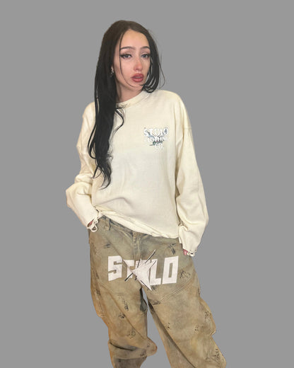 Stolo Clothing Co STARCHILD 1 OF 1 Unisex Dirty Washed Curved Blade Baggy Jeans