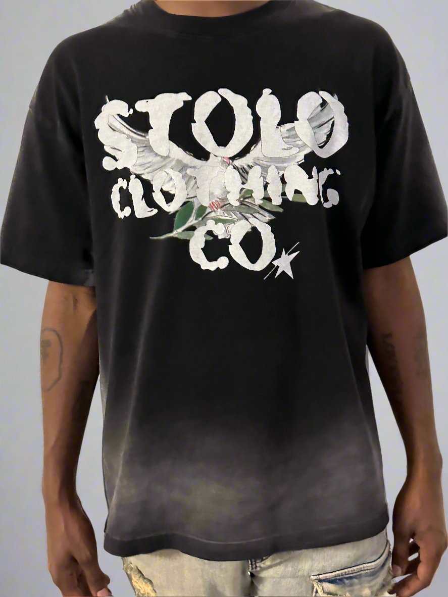 Limited Edition Stolo Clothing Co Birdies Monkey Washed Drop Shoulder Tee