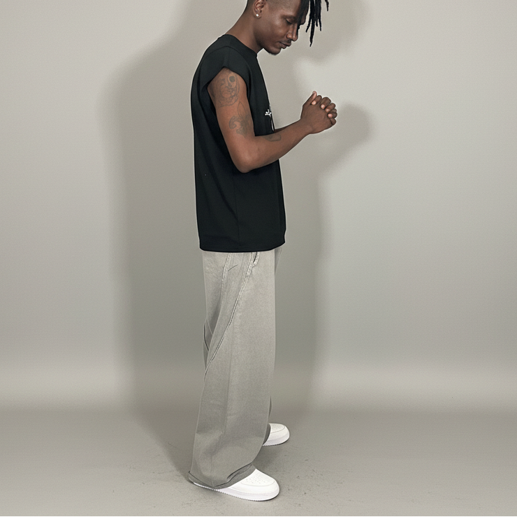 Stolo Clothing Co LOGO Spliced Panel Sleeveless Muscle Tee