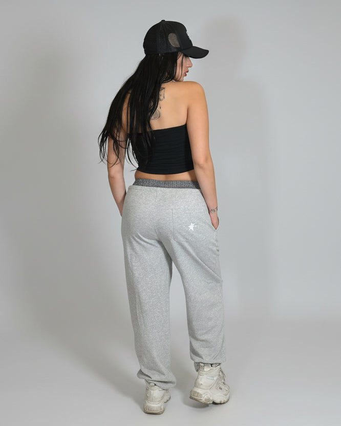 Stolo Clothing Co STARCHILD Double Waist Band Baggy Sweatpants With Plaid Boxers