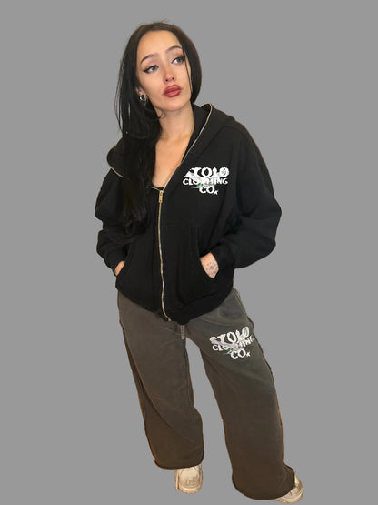 Stolo Clothing Co Birdies Fleece Full Zip-Up Boxy Hoodie