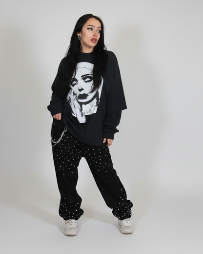 Stolo Clothing Co Essential Rhinestone-Embellished Unisex Straight-Leg Jeans