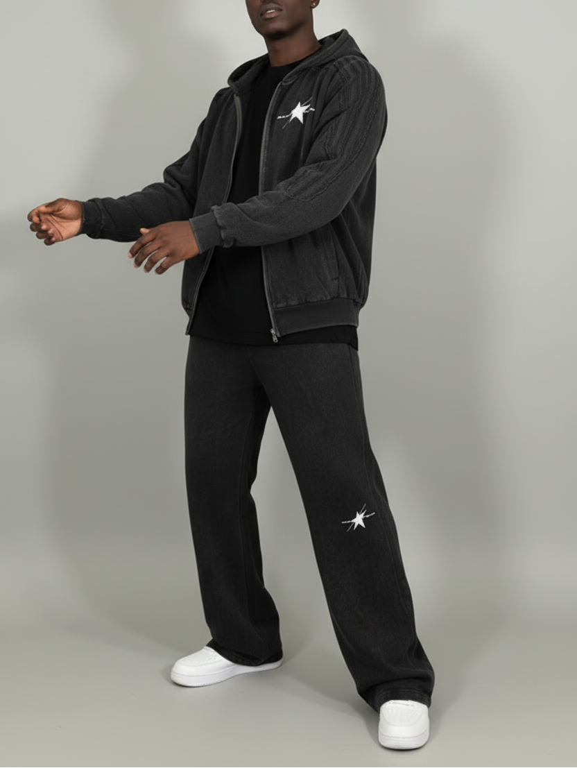 Stolo Clothing Co PROJECT 08 Snow Washed Tape Raw Edge Sweatpants