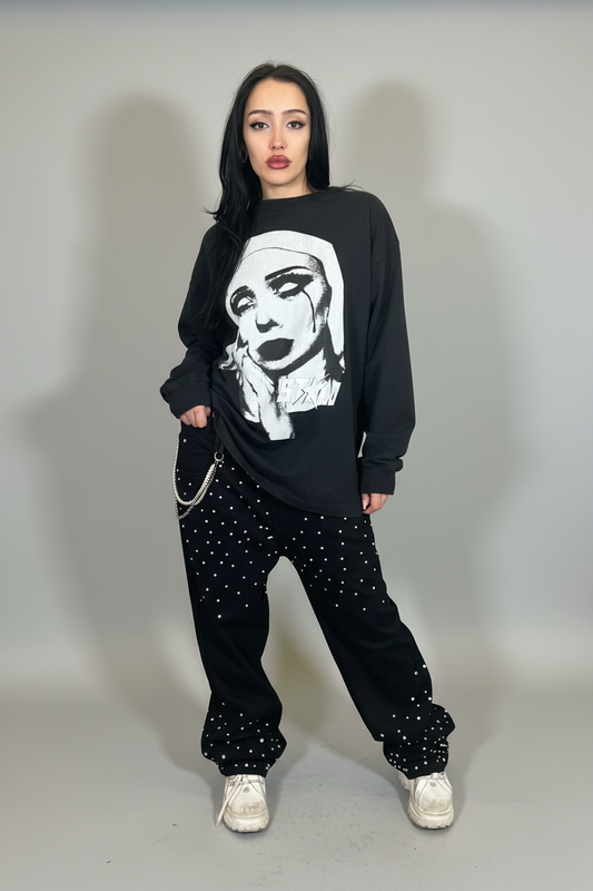 Stolo Clothing Co EVIL NUN Sun Faded Hand-Frayed Double Layered Tee