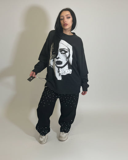 Stolo Clothing Co Essential Rhinestone-Embellished Unisex Straight-Leg Jeans