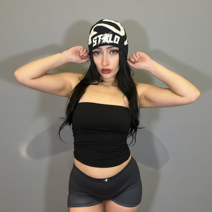 Stolo Clothing Co STARCHILD Back Print High-Waisted Shorts [BLACK]