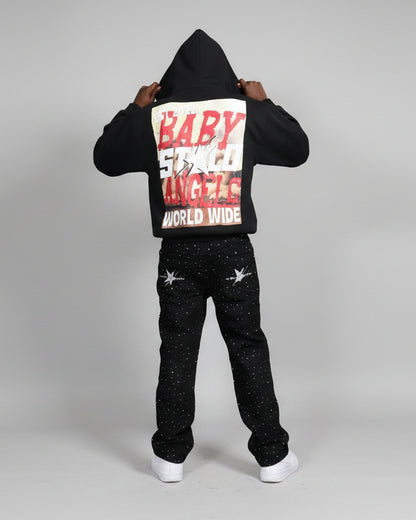 Stolo Clothing Co STARCHILD Unisex Full Rhinestone Loose Fit Straight Denim Jeans