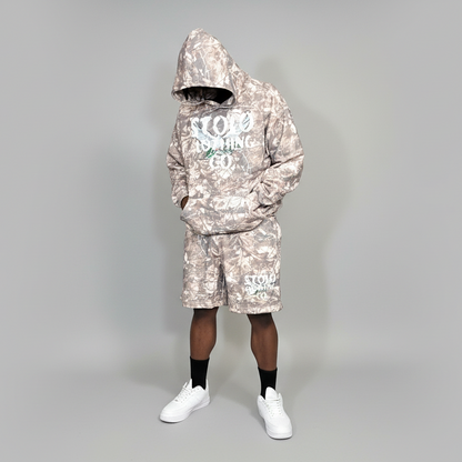 Stolo Clothing Co Birdies Tree Print Camo French Terry Cotton Shorts