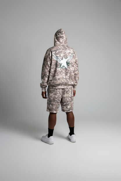 Stolo Clothing Co Birdies Tree Print Camo French Terry Cotton Shorts