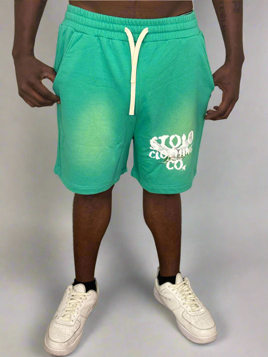 Stolo Clothing Co Birdies Sun Faded Raw Edge Cotton Shorts