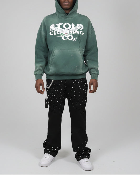 Limited Edition Stolo Clothing Co Birdies Vintage Washed Frayed Fleece Hoodie