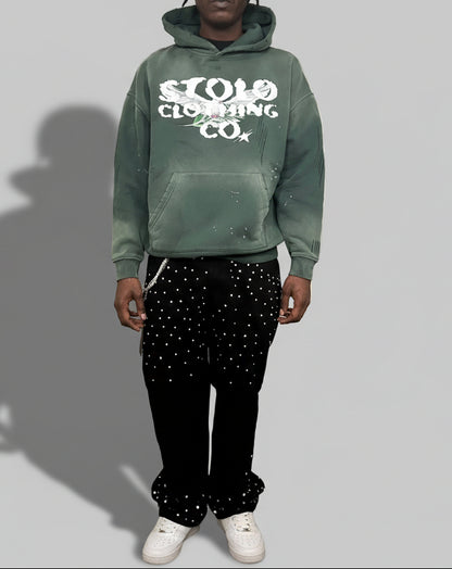 Limited Edition Stolo Clothing Co Birdies Vintage Washed Frayed Fleece Hoodie