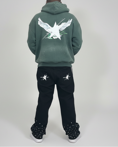 Limited Edition Stolo Clothing Co Birdies Vintage Washed Frayed Fleece Hoodie