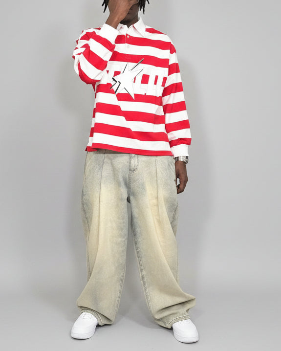 Limited Edition Stolo Clothing Co STARCHILD WHERES WALDO Striped Polo Tee