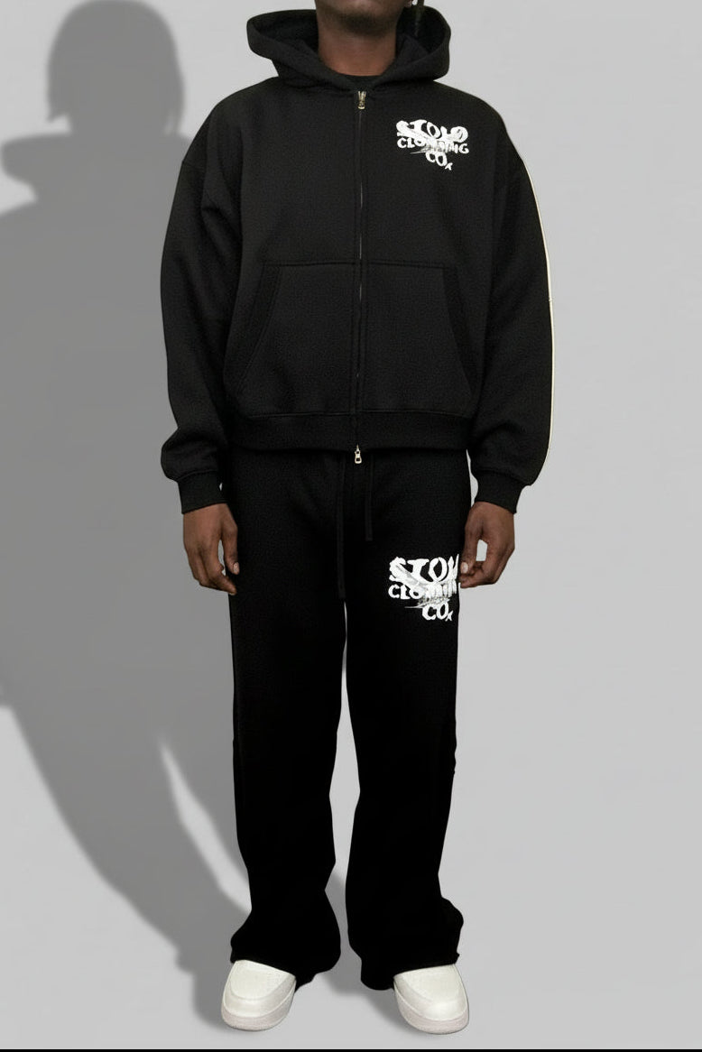 Stolo Clothing Co Birdies Classic Oversized Fleece Boxy Double Zip Up Hoodie