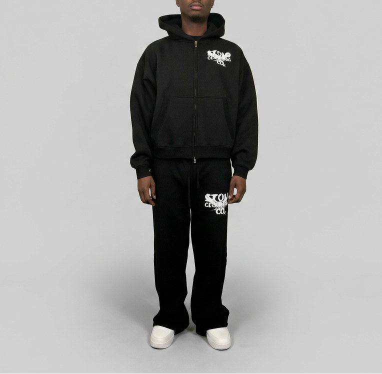 Stolo Clothing Co Birdies Classic Oversized Fleece Boxy Double Zip Up Hoodie