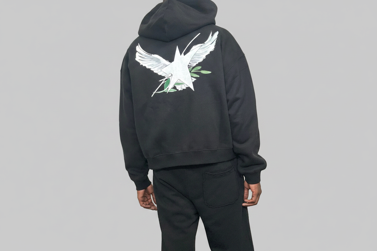 Stolo Clothing Co Birdies Classic Oversized Fleece Boxy Double Zip Up Hoodie