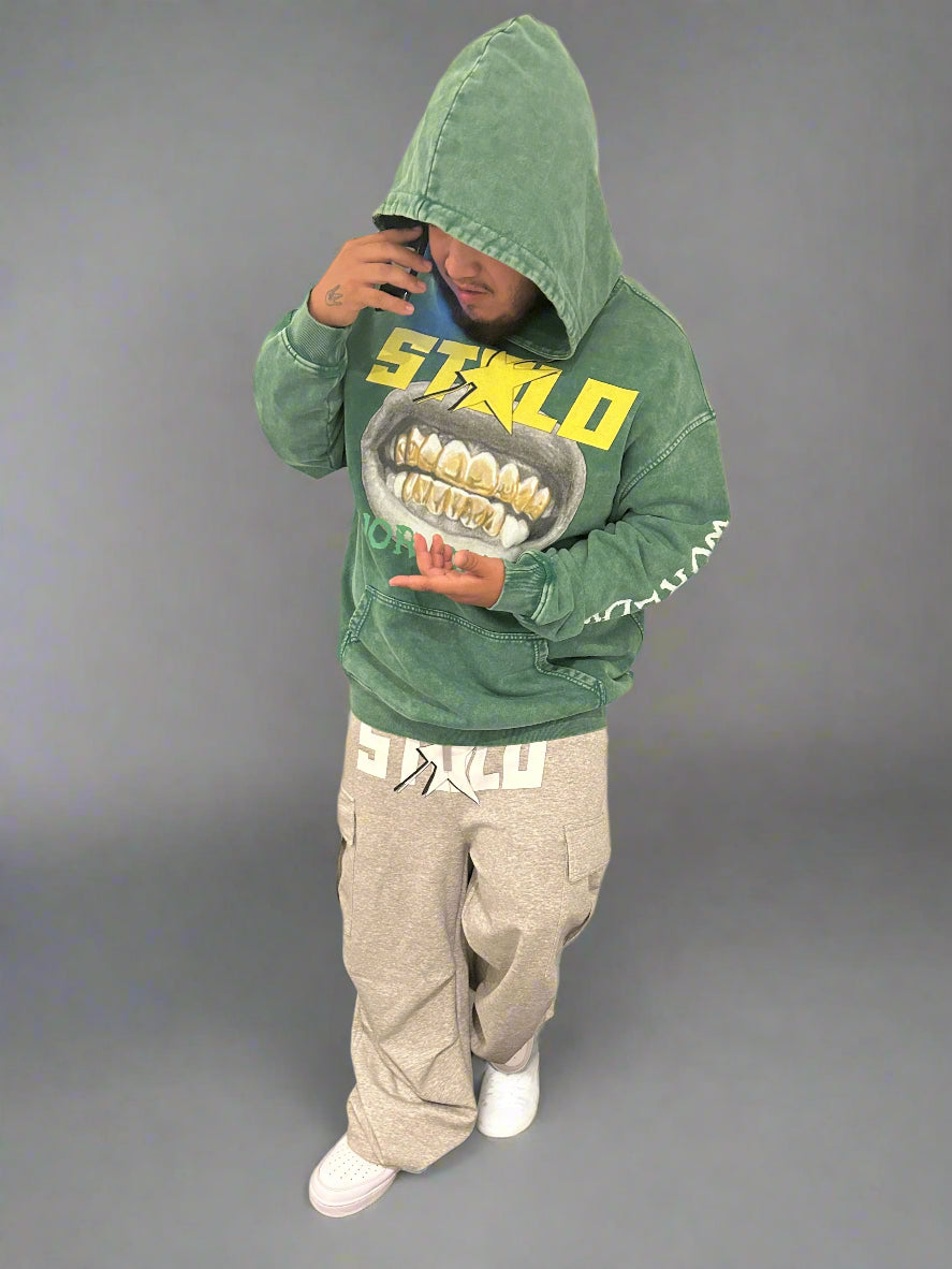 Limited Edition Stolo Clothing Co NOLA SMILE X World Wide Oversized Sun Faded Hoodie