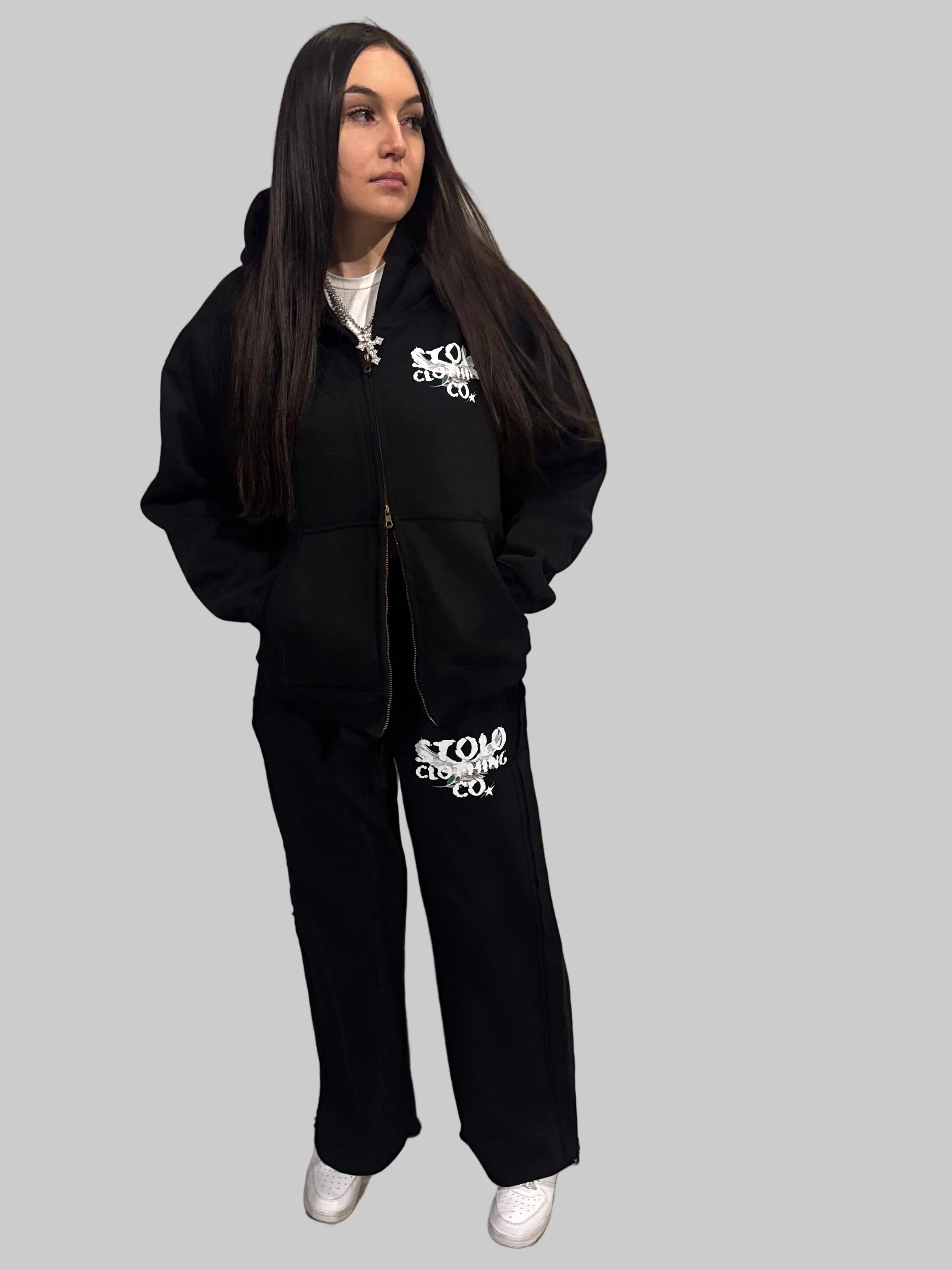 Stolo Clothing Co Birdies Snow Washed Raw Edge Sweatpants