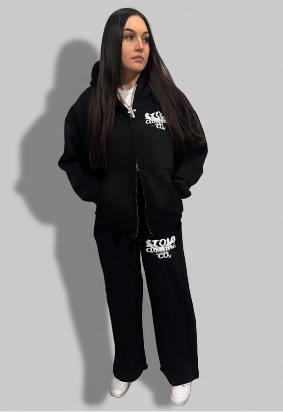 Stolo Clothing Co Birdies Classic Oversized Fleece Boxy Double Zip Up Hoodie