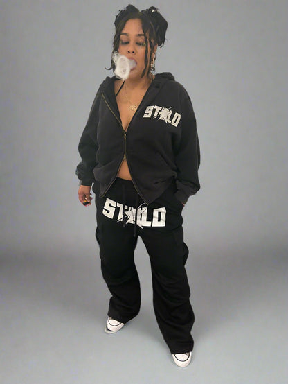 Stolo Clothing Co STARCHILD Post-Apocalyptic Pure Cotton Hand-Frayed Zip Hoodie