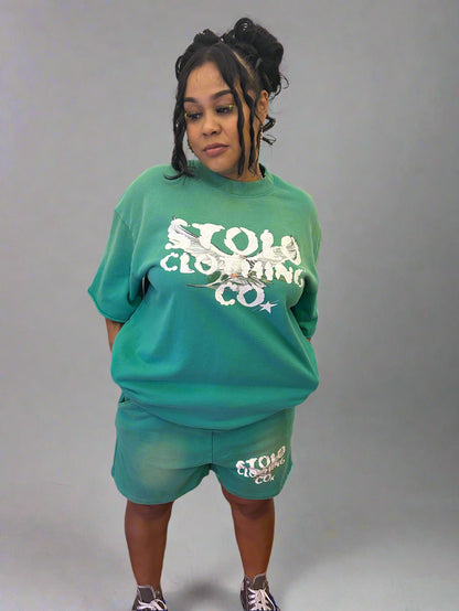 Stolo Clothing Co Birdies Sun Faded Raw Edge Tee