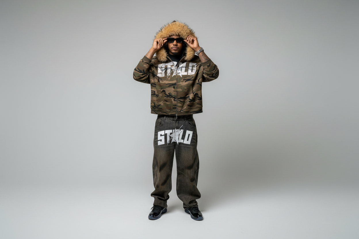 Stolo Clothing Co STARCHILD Reversed Bottom Washed Baggy Curve Blade Unisex Denim Jeans