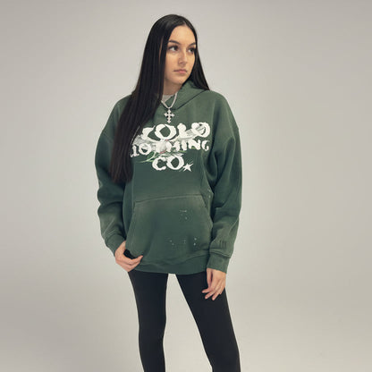 Limited Edition Stolo Clothing Co Birdies Vintage Washed Frayed Fleece Hoodie