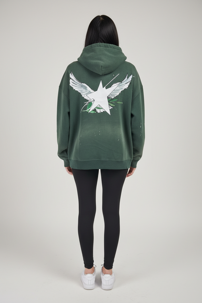 Limited Edition Stolo Clothing Co Birdies Vintage Washed Frayed Fleece Hoodie