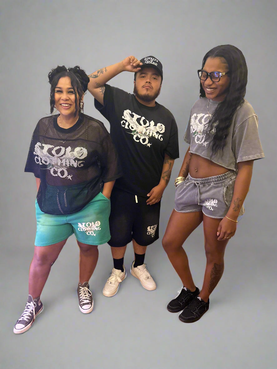 Stolo Clothing Co Birdies Snow Washed Raw Edge Crop Top Tee