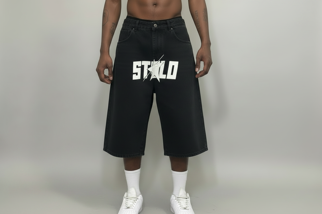 Stolo Clothing Co STARCHILD Unisex Wide-Leg Curved Blade Denim Shorts (JORTS)