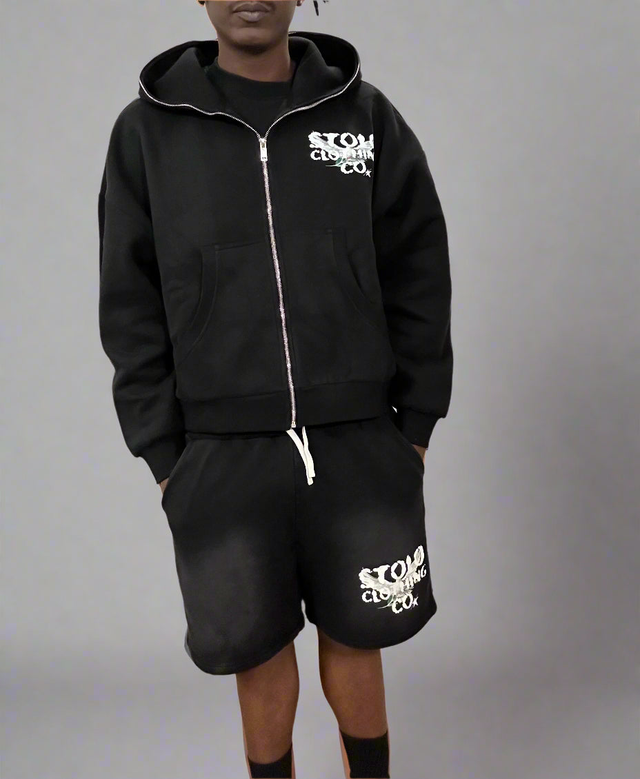 Stolo Clothing Co Birdies Fleece Full Zip-Up Boxy Hoodie