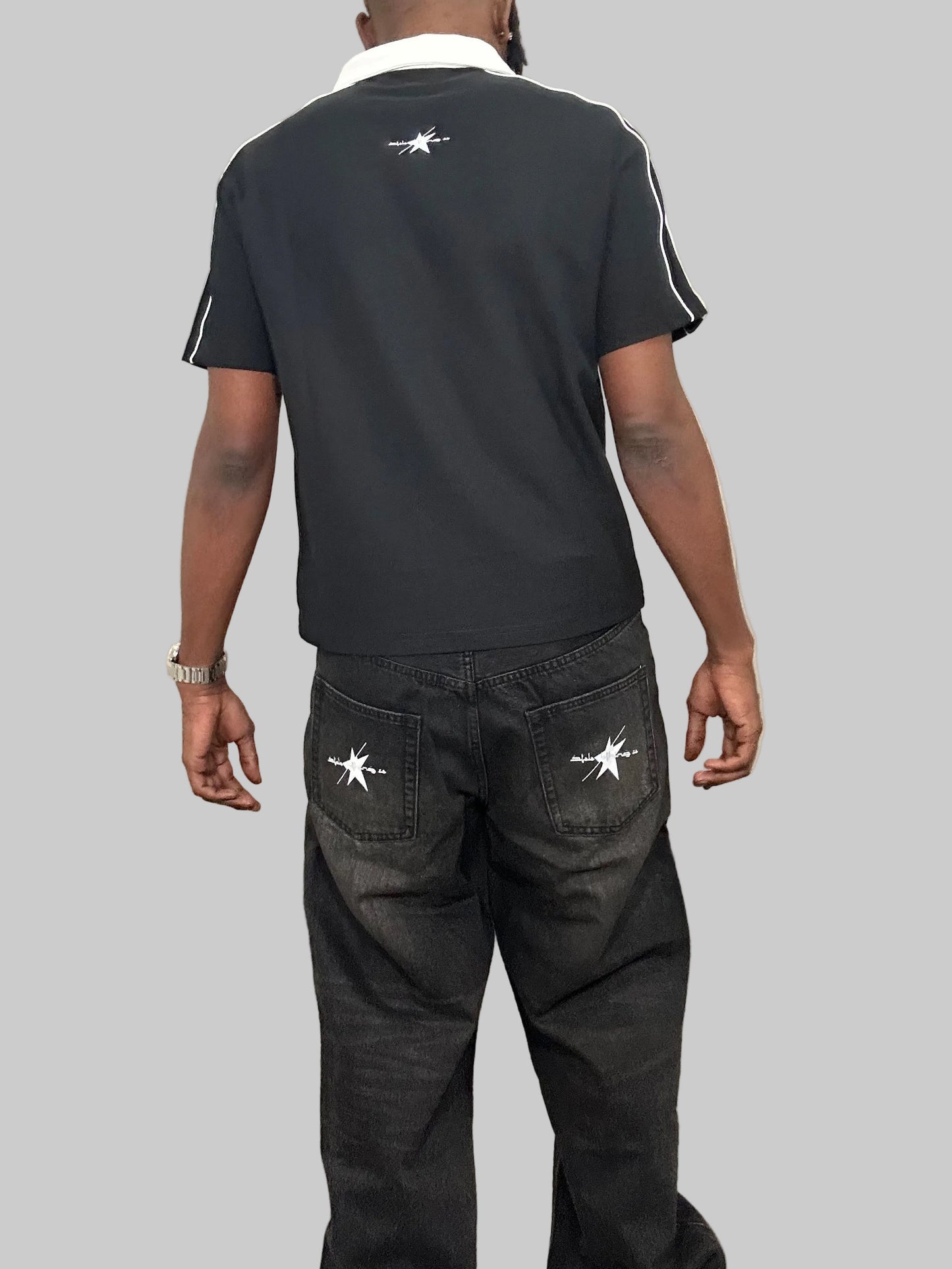 Stolo Clothing Co STARCHILD Contrast Collar Short-Sleeve Polo Tee Shirt