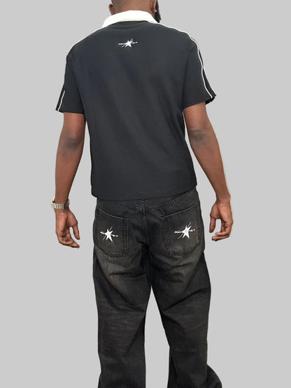 Stolo Clothing Co STARCHILD Contrast Collar Short-Sleeve Polo Tee Shirt