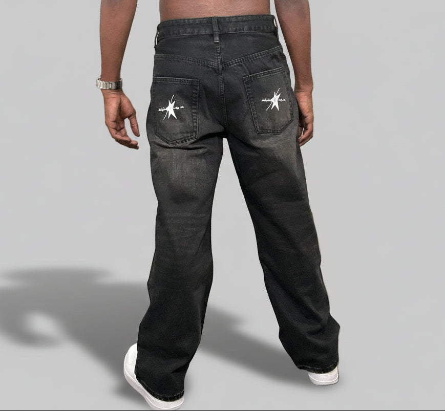 Stolo Clothing Co Essentials Vintage Washed Heavyweight Straight Leg Denim Jeans [BLACK]