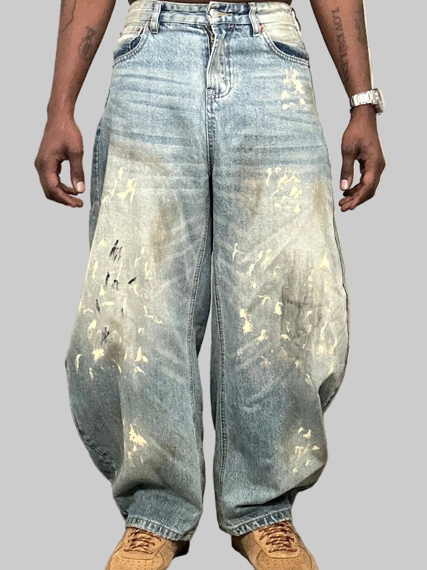 Stolo Clothing Co Essentials Unisex Hand-Painted Baggy Jeans