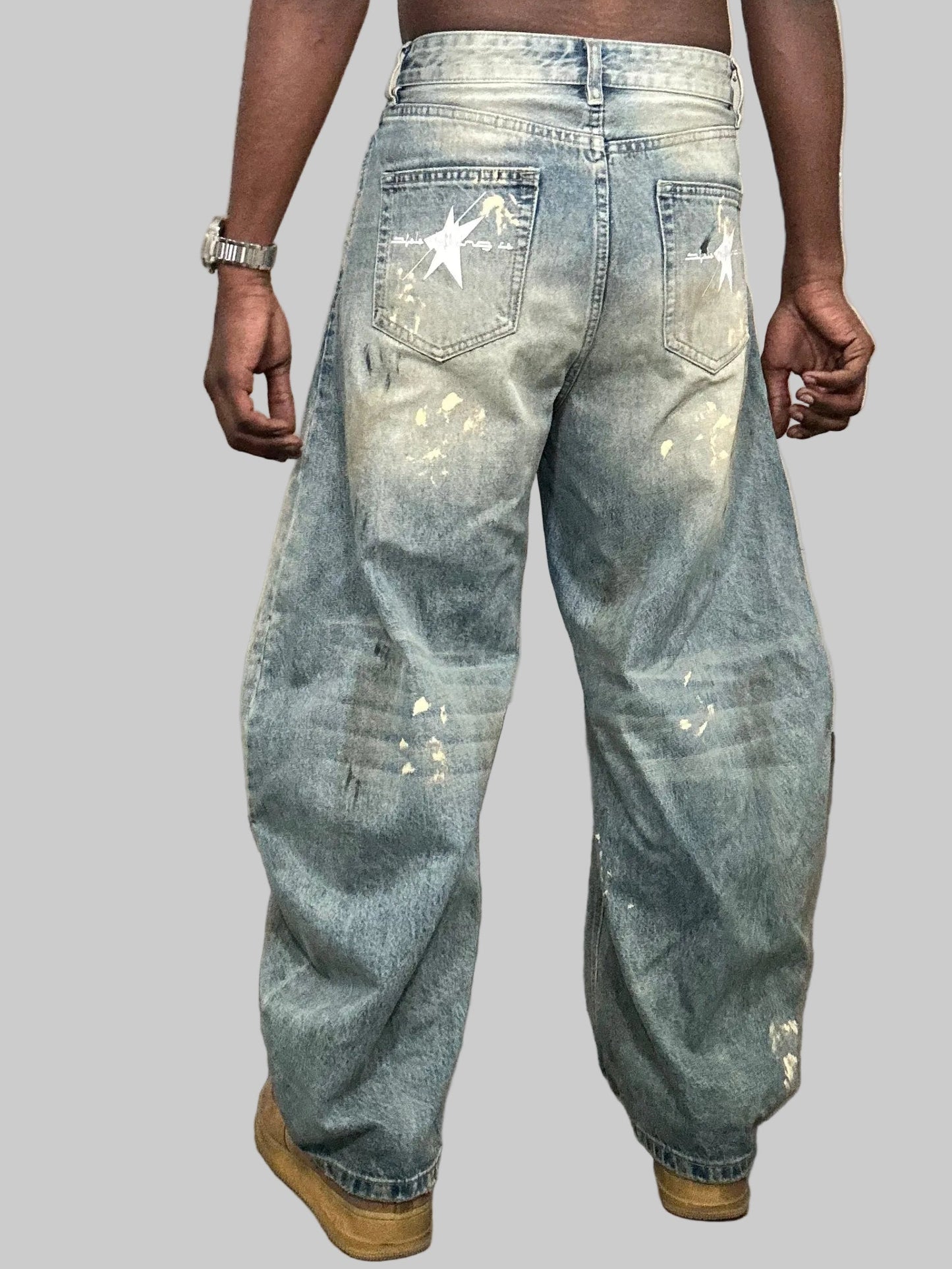 Stolo Clothing Co Essentials Unisex Hand-Painted Baggy Jeans