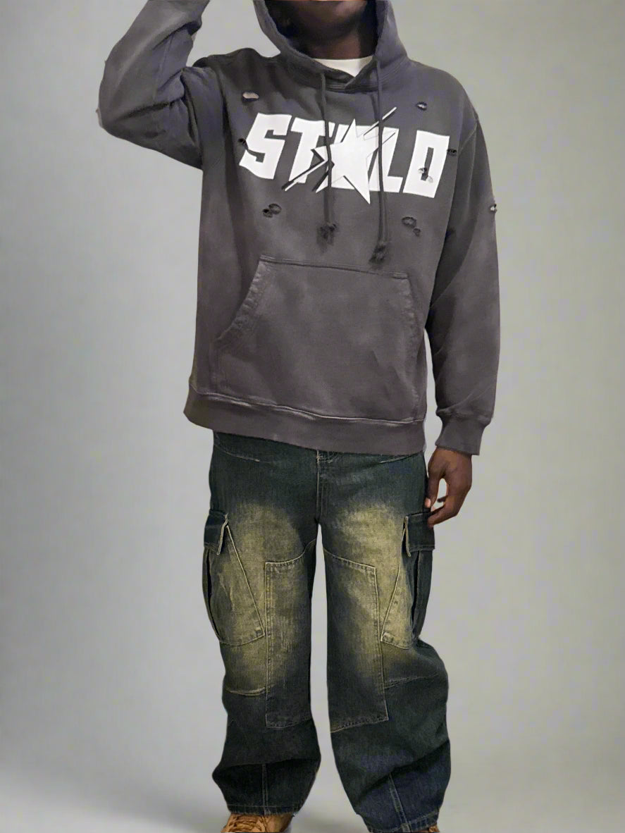 Stolo Clothing Co STARCHILD Hand-Frayed Pure Cotton Monkey Washed Hoodie