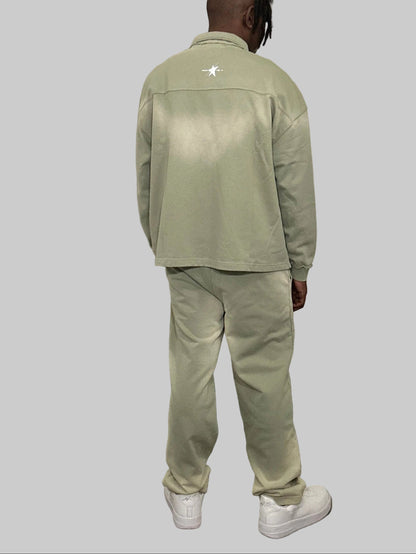 Stolo Clothing Co STARCHILD Sun Faded Raw Edge Quarter-Zip Sweatshirt