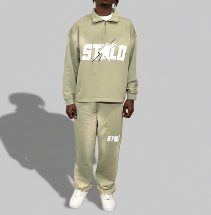 Stolo Clothing Co STARCHILD Sun Faded Raw Edge Quarter-Zip Sweatshirt