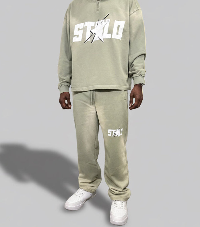Stolo Clothing Co STARCHILD Sun Faded Raw Edge Straight-Leg Sweatpants